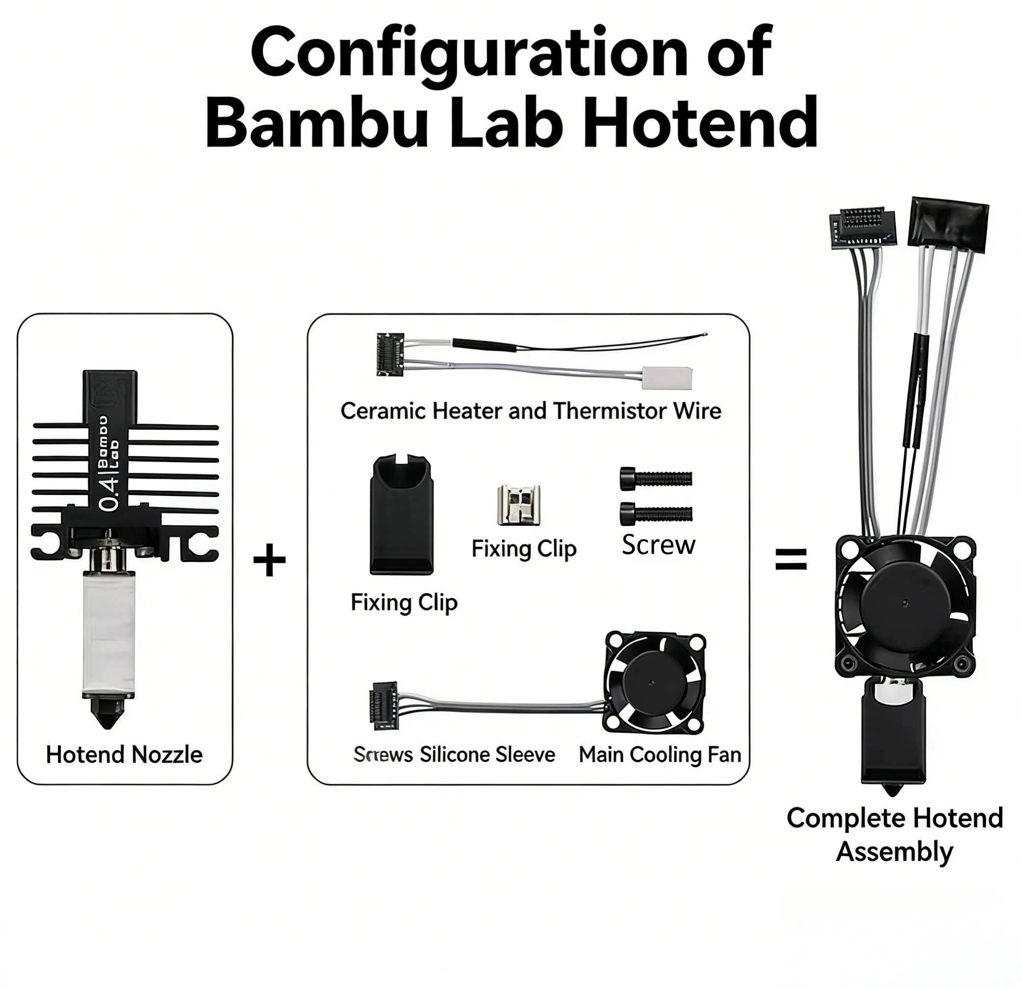 

Upgraded P1S X1C Hardened Steel Nozzle Full Metal Hot End with Heating Plate And Thermal Cooling Fan Set for 3D Printer