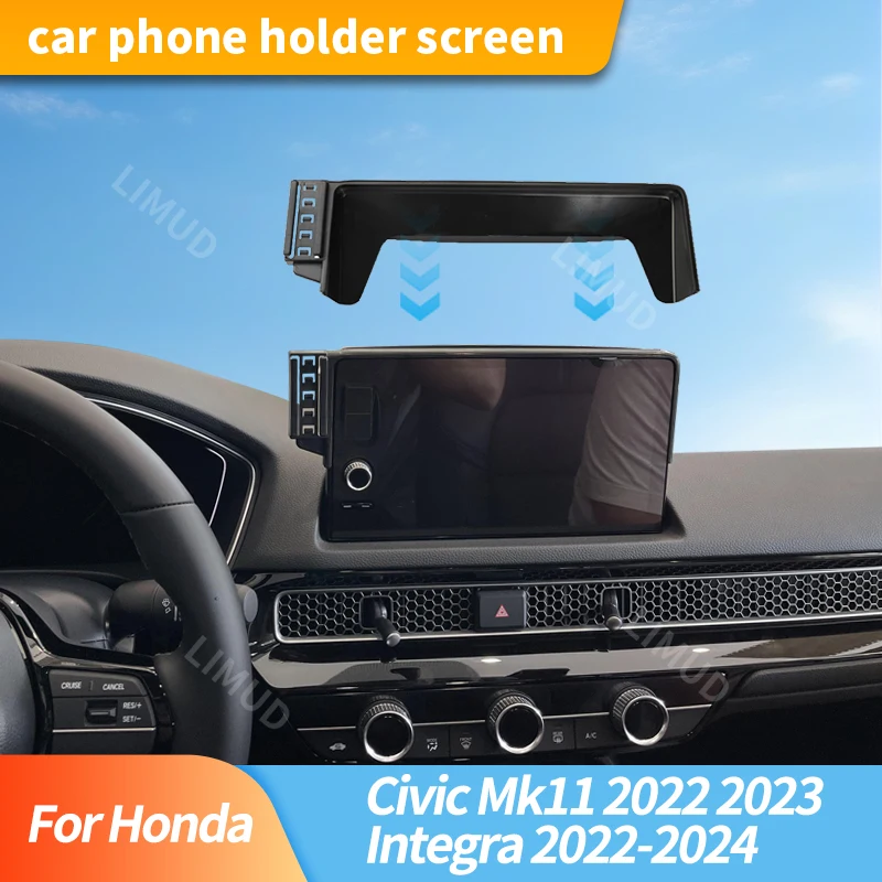 

Car Phone Holder For Honda Civic Mk 11 2022 2023 Integra 2022-2024 9-Inch Screen Navigation Holder For Automotive Accessories