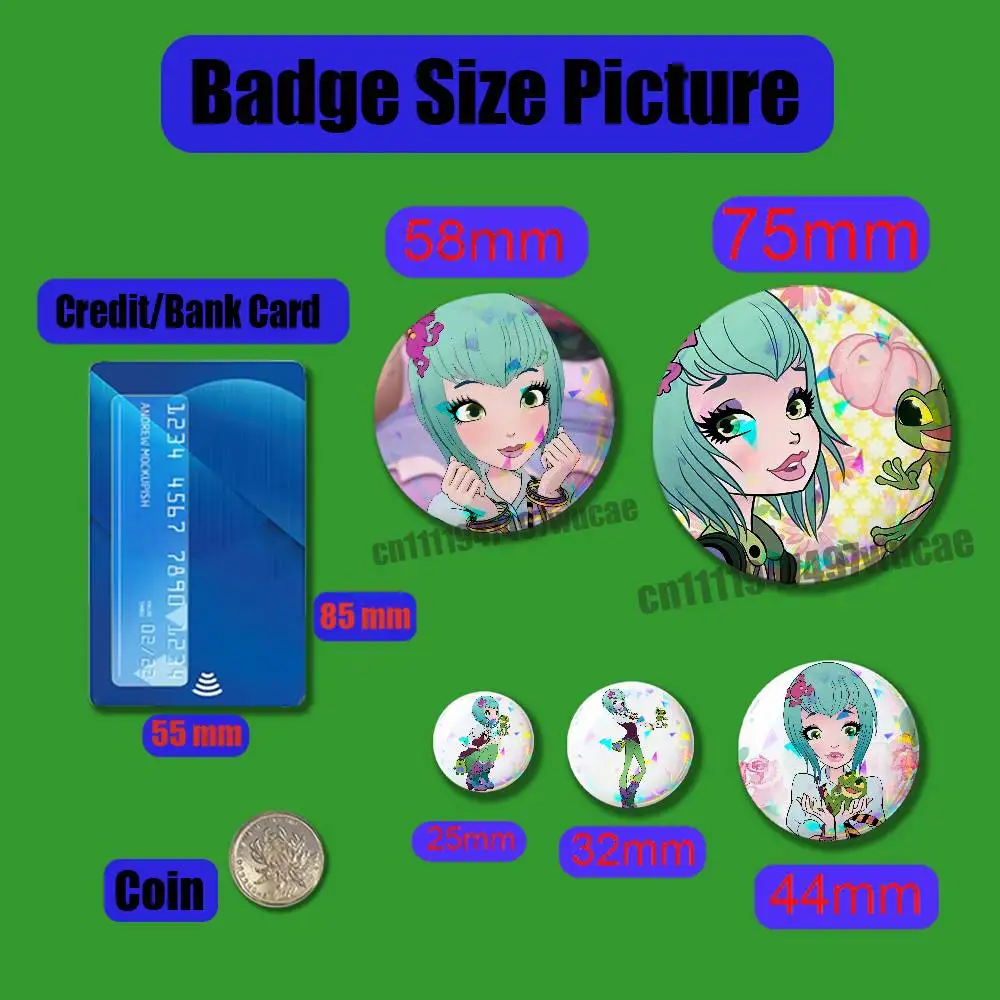 For R-Regal Academy Joy LeFrog Badge Cover Custom Pin Insignia Emblem Round 32mm Button Hats Laser Film