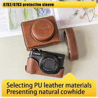 new luxury handwork Camera PU leather Bag Body BOX Case For canon G7X2 G7X3 G7X Mark ii iii Protective sleeve shell