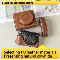 Nuova custodia protettiva per custodia protettiva in pelle PU per fotocamera da lavoro manuale di lusso per canon G7X2 G7X3 G7X Mark ii iii