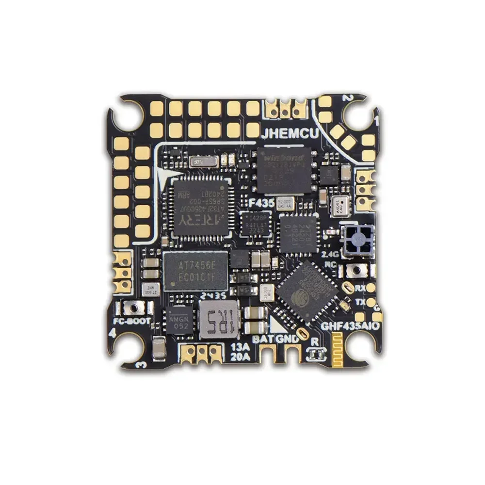 JHEMCU GHF435AIO V2 20A Flight Controller 2-4S Built-in ELRS 2.4G OSD Baro Blackbox for FPV Freestyle Racing Drone