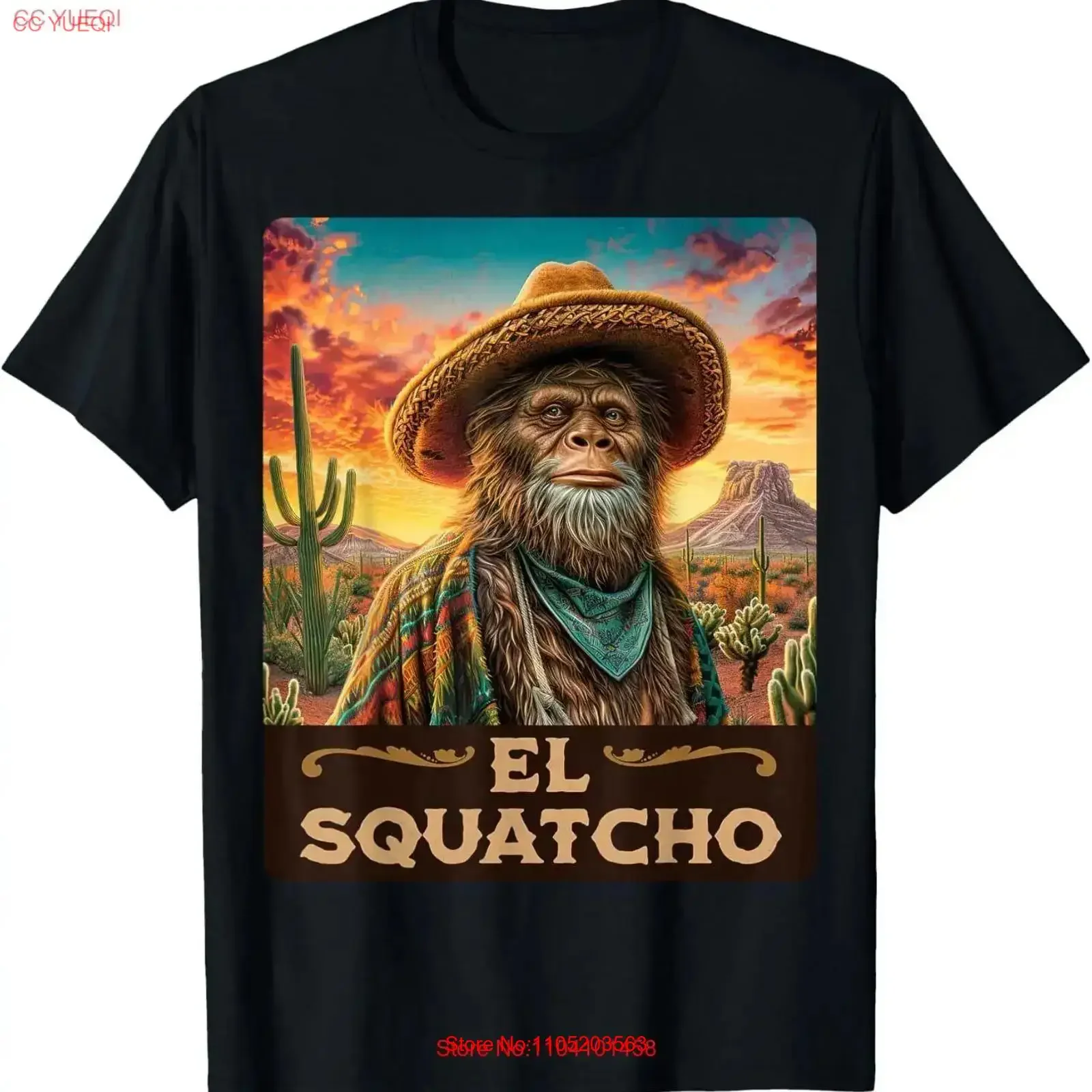

Guardian of the desert Bigfoot Sasquatch El Squatcho T Shirt vintage Washed Stylish fashion Slightly Stretched