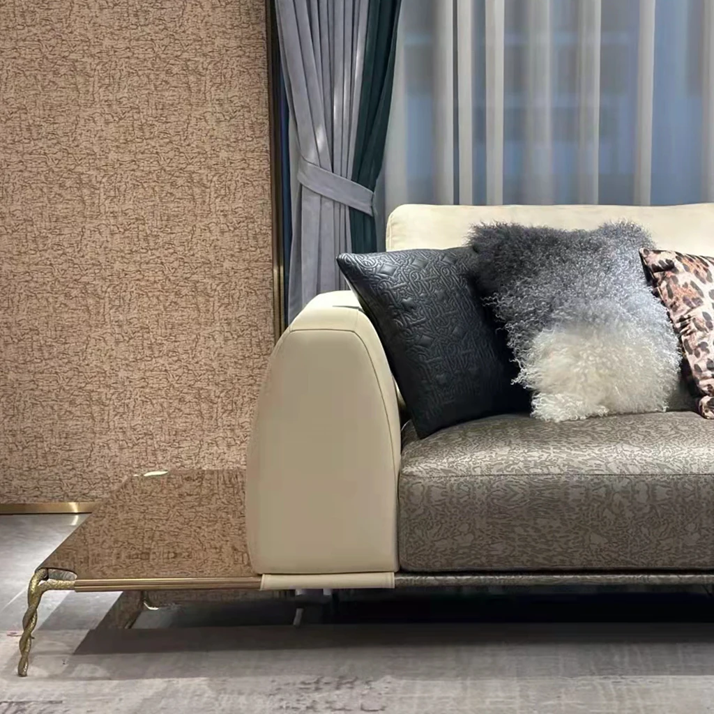 %k for Modern Luxury Sectional Sofa New Design High Quality Villa Living Room Sofa comfort Fabric Leather Curved Sofa*