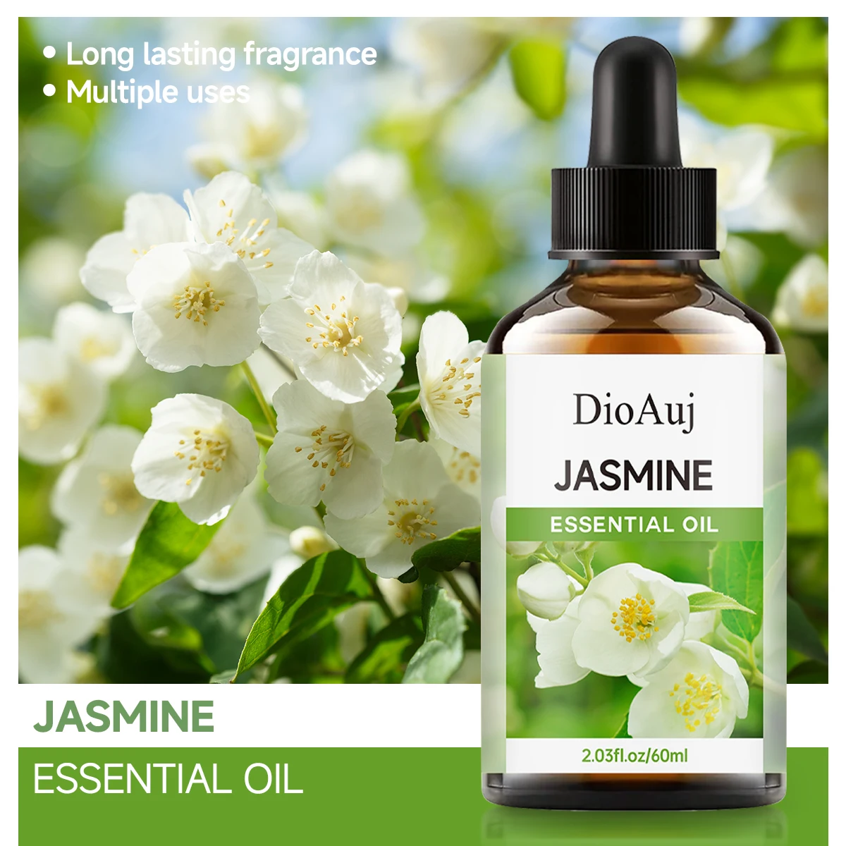 60ml Jasmine Essential Oil for Winter Skincare Natural Aromatherapy Healing Massage Oil for Relaxation And Stress Relief