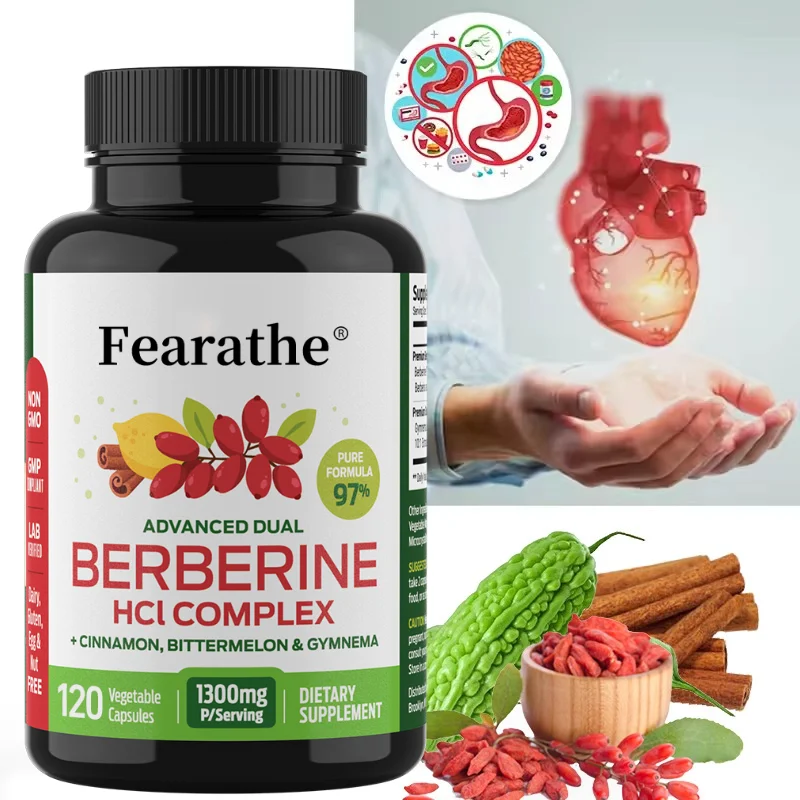 

Berberine HCl Capsules with Bitter Melon & Ceylon Cinnamon, Support Digestive, Metabolic, Immune & Overall Body Wellness