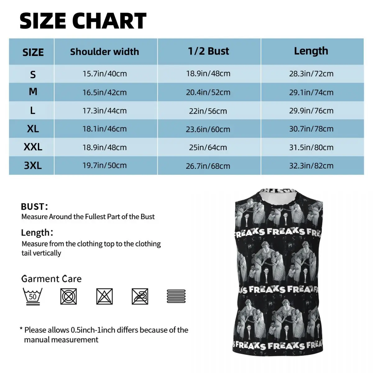 Freaks 1932 Gobble We Accept Her One Of Us Men Printed Sleeveless T-shirt Casual Hip Hop Street Style Beach Holiday Tank Tops