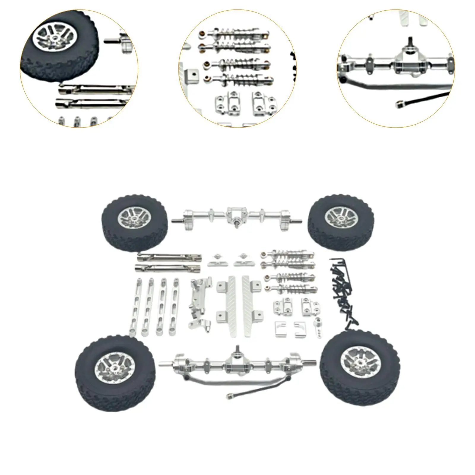 Frente e Eixo Traseiro Conjunto Biela, Tie Rod Reparação Parte, Assento de Choque Mount para MN82 Hobby Car, DIY Modificado Caminhões, 1:12