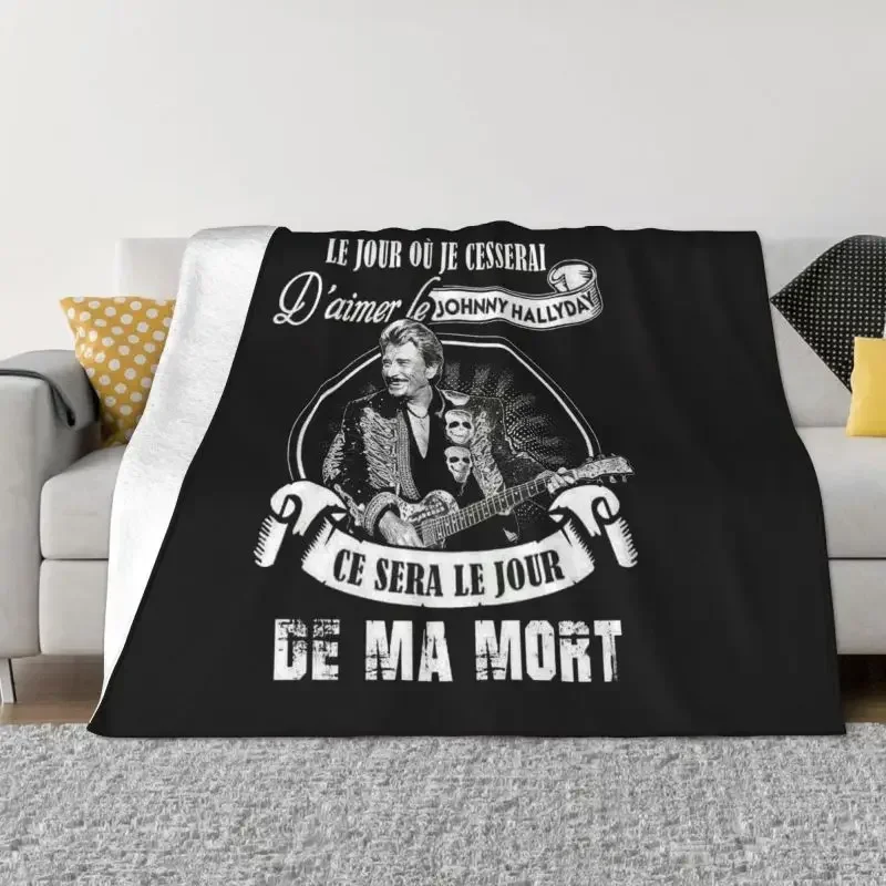 Johnny Hallyday Blankets Warm Flannel French Singer Throw Blanket for Sofa Office Bedspreads