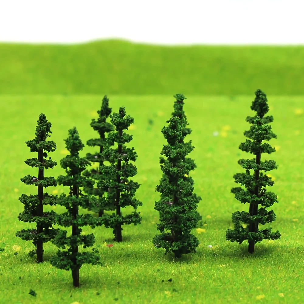 22pcs of Mini Landscape Plastic Pine Trees, Materials for Building Model Sand Table Exercises, Materials for Micro Landscapes
