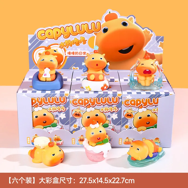 1-6PSC حلي سطح المكتب كابيبارا لولو الأصلية الراقية الراتنج المتخصصة الحرف مكتب محطة العمل الديكور الهدايا الصغيرة