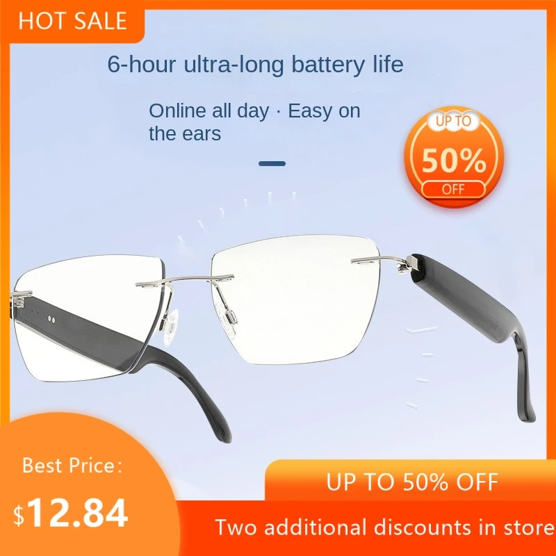 

Bluetooth Smart Glasses HIFI Music Voice Assistant Hands-free Call Ultra-light Fashion Eyeglasses For Men Women Daily Use 2026