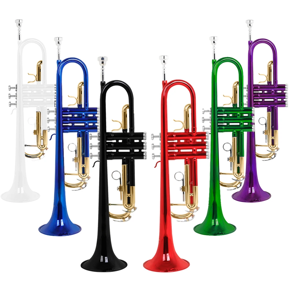 SLADE Factory Direct Sales Multicolored High Quality OEM ODM Professional Brass Wind Instruments B Flat Trumpet With Case Bag
