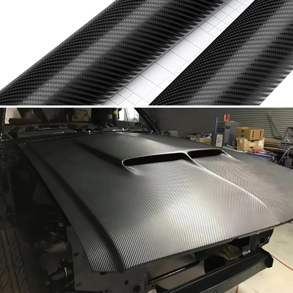 152cm*200cm 4D Carbon Fiber Vinyl Film Car Styling Wrapping Sheet Roll Film Automobiles DIY Car Hood Roof Stickers Accessories