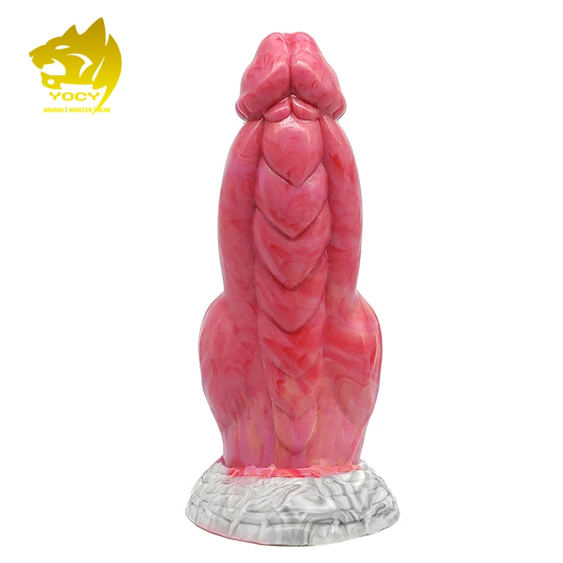 YOCY Huge Dragon Anal Toy For Male Masturbate Flat 7.5cm Dia Silicone Butt Plug With Suction Cup Gray Meat Color Fantasy Dildo