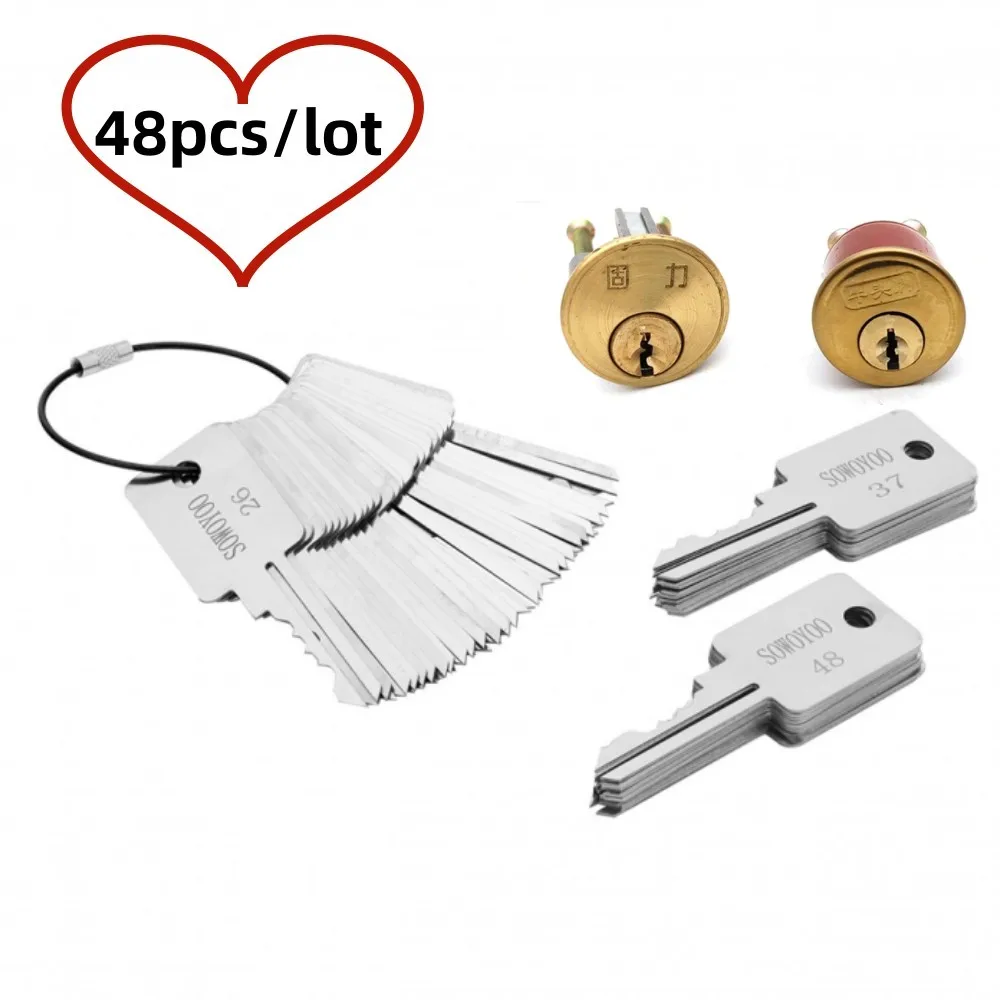

48 In 1 Locksmith Tools Lock Keys Set for Bull Head Lock for S Groove Lock For One Word Locks for sowoyoo
