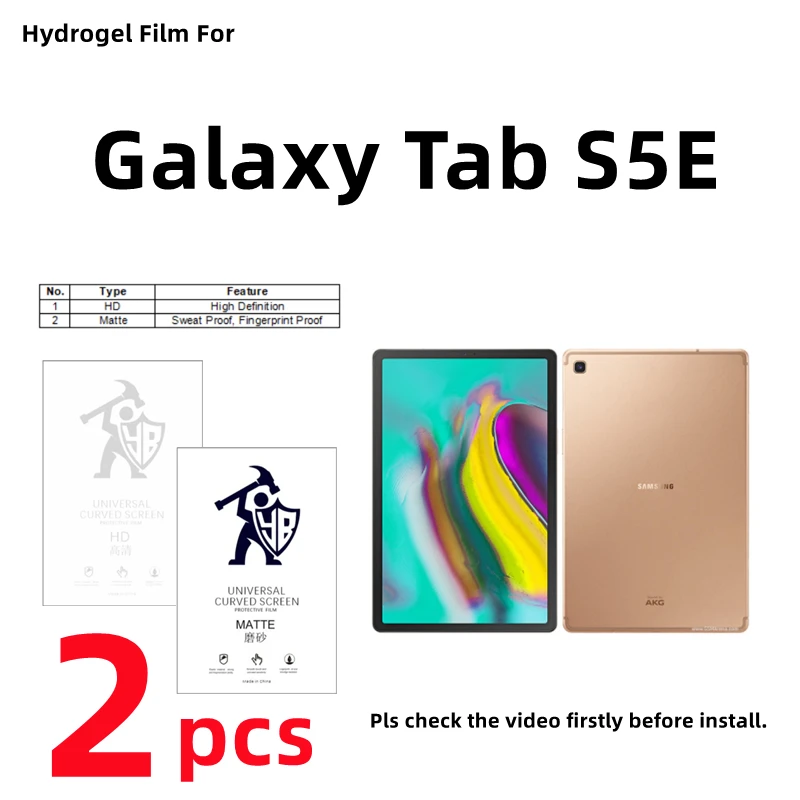 

2pcs HD Hydrogel Film For Samsung Galaxy Tab S5E Matte Screen Protector For Galaxy Tab S5E Clear/Frosted Full Cover Protection
