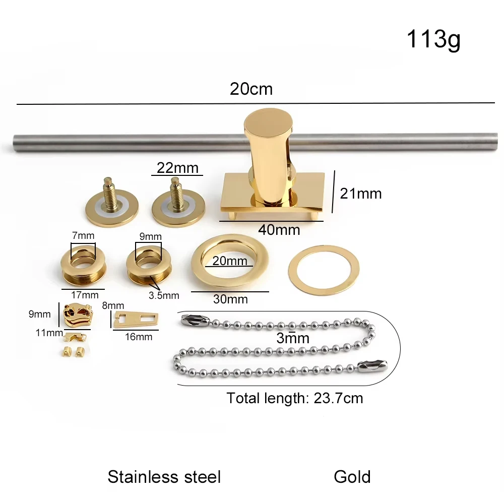 1/2/5Sets Stainless Steel High Quality Metal Bag Locks For Leather Craft Handbag Shoulder Tote Zipper Puller Eyelets Accessories