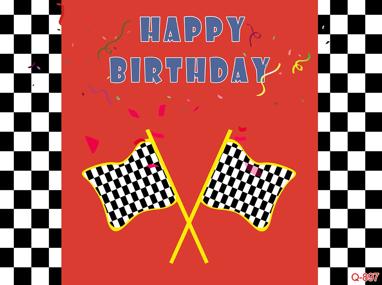 Car Racing Happy Birthday Party Poster Background Photography Children Teenagers Personalized Portrait Custom Banner Background