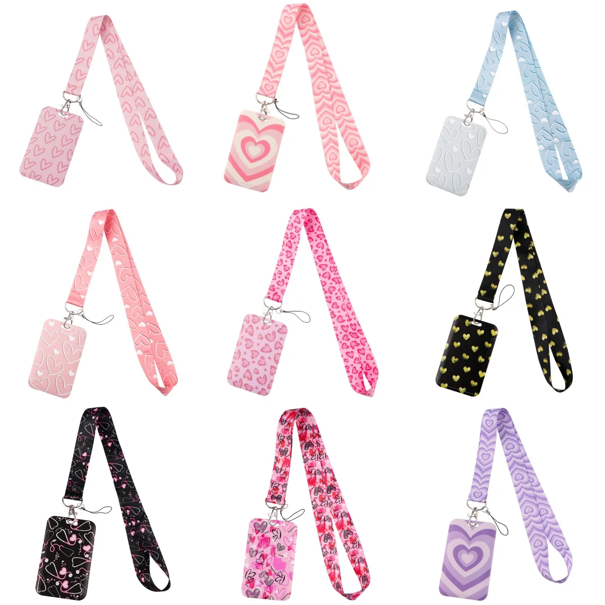 Kolorowe smycze do identyfikatorów w kształcie serca, minimalistyczne etui na karty dostępu, zawieszka na szyję, brelok do kluczy, prezent na wizytówki.