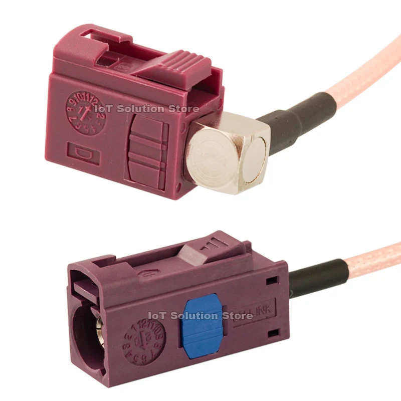 Fakra-D Female Violet RF Coaxial RG316 Cable Right-angle Straight Fakra D to Fakra Wire Assembly Jumper Connector Adapter