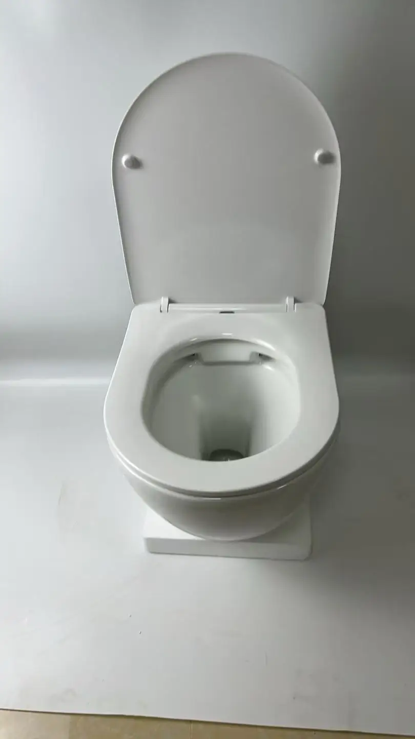 Modern Ceramic Water Tank P-Trap Silent Wall-Mounted HDPE Remote Control Two-Piece Structure for Home and Hotel Bathrooms