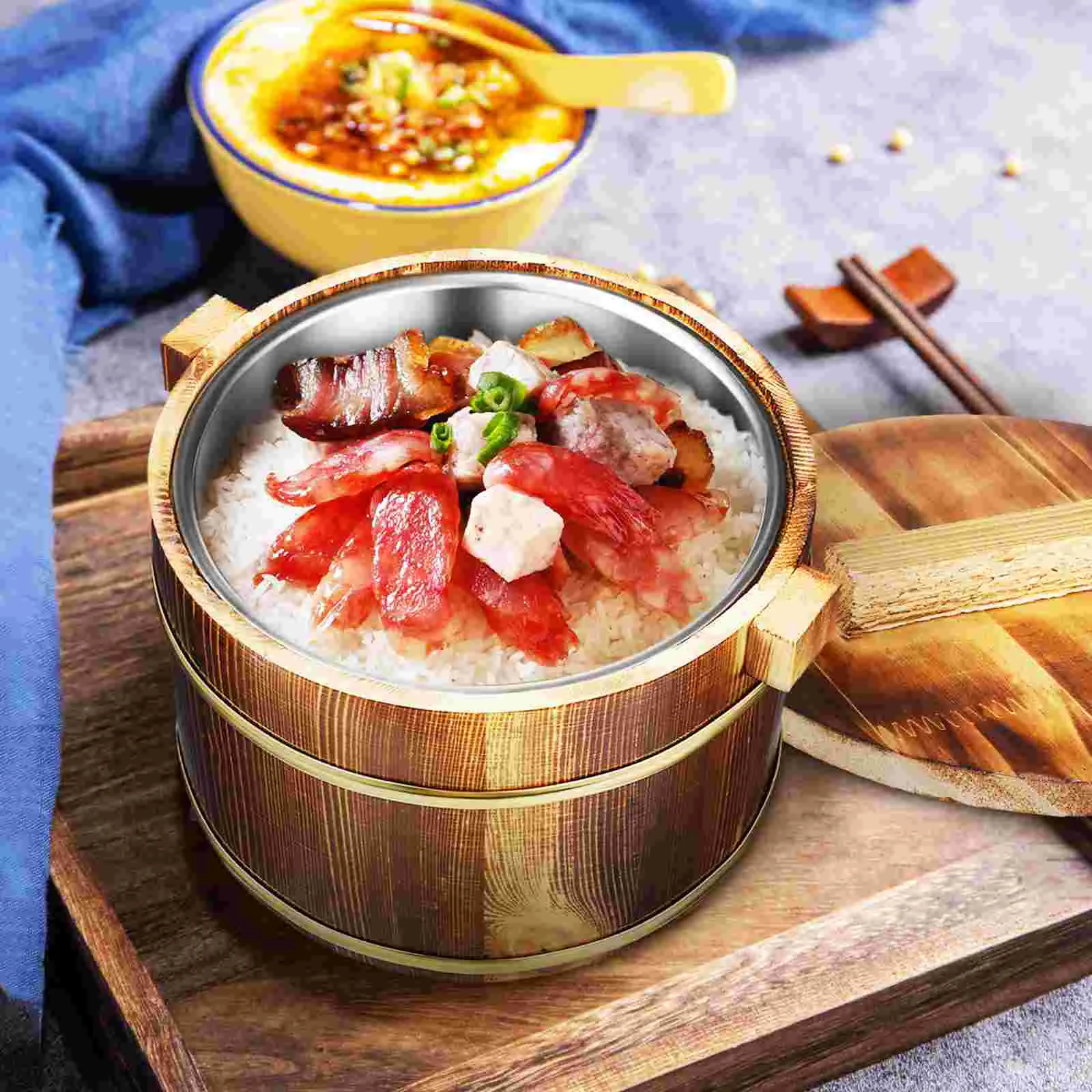 

Rice Barrel Bucket Steamer Sushi Cooling Bowl Restaurant Wood Steamed Cask Wooden Kitchen Cooking Big Eater