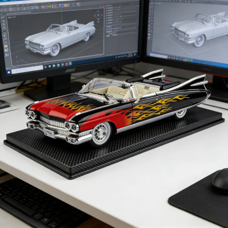 

1:24 retro convertible sports car big rocket latte version alloy sports car model decorative ornament boy