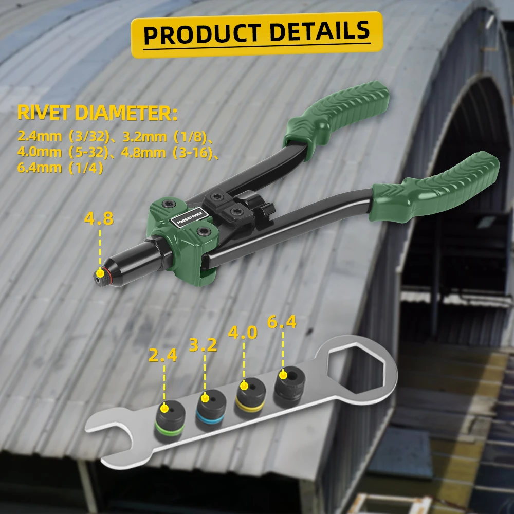 3-in-1  Rivet Nut Gun Kit Multi-Function Hand Riveter Industrial Tool with Accessories for PROSTORMER   Auto Repair DIY