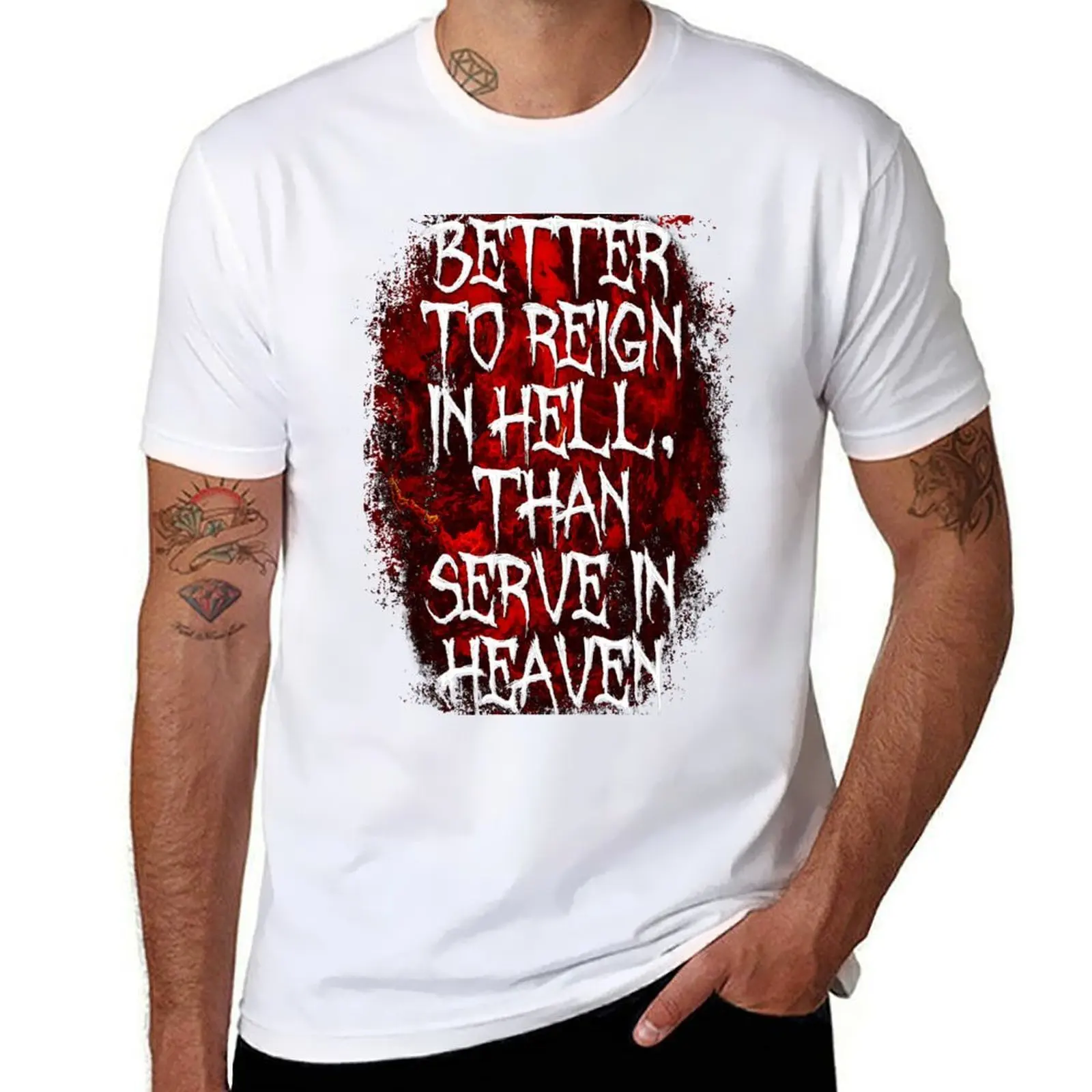 

Футболка Paradise Lost John Milton Quote, забавные футболки, мужская футболка, летняя футболка