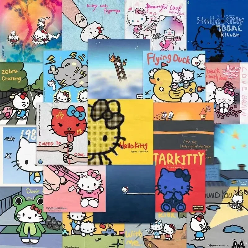 

62PCS Hello Kitty album cover sticker new Sanrio Creative Cybocya cute handbook decorative waterproof sticker gift wholesale
