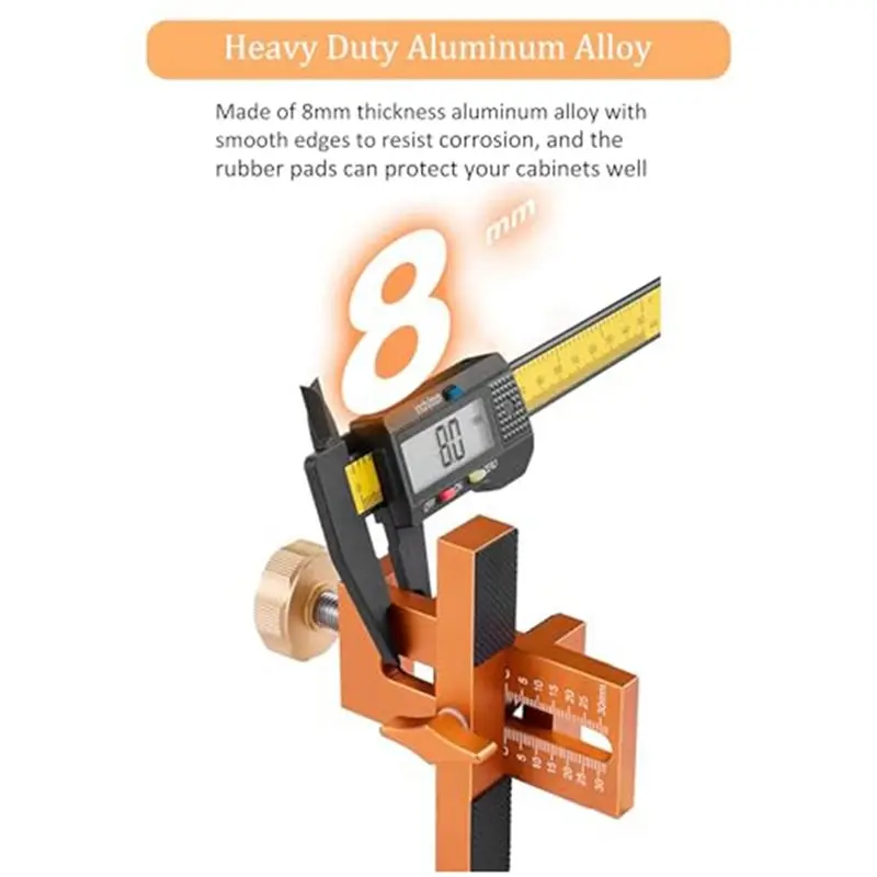 【KITS】Installation Jig For Cabinet Doors With 6Mm, 8 Mm, 10Mm Latch Drilling Bits, Multifunctional Aluminum Alloy Woodworking To