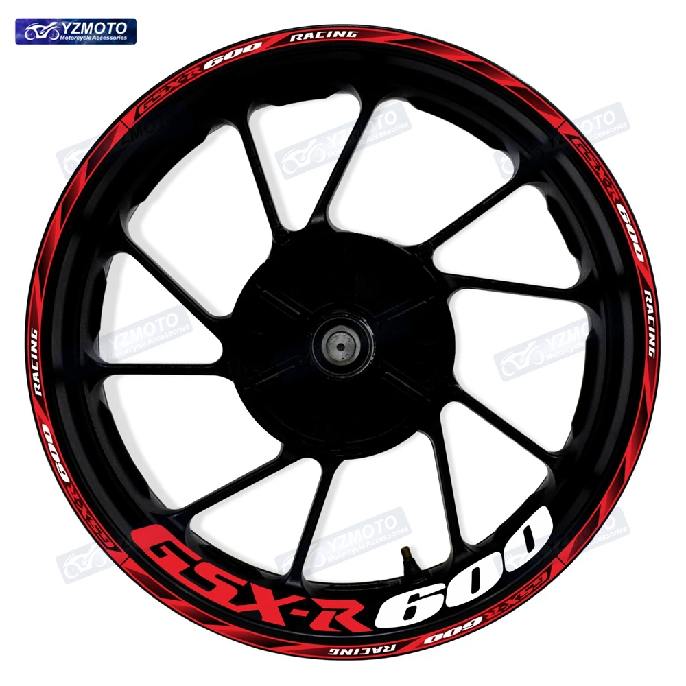 

For GSX R 600 GSX-R600 Motorcycle Front And Rear Wheel Hub 17 Inch Sticker Waterproof Reflective Rim Stickers Decorate Decal