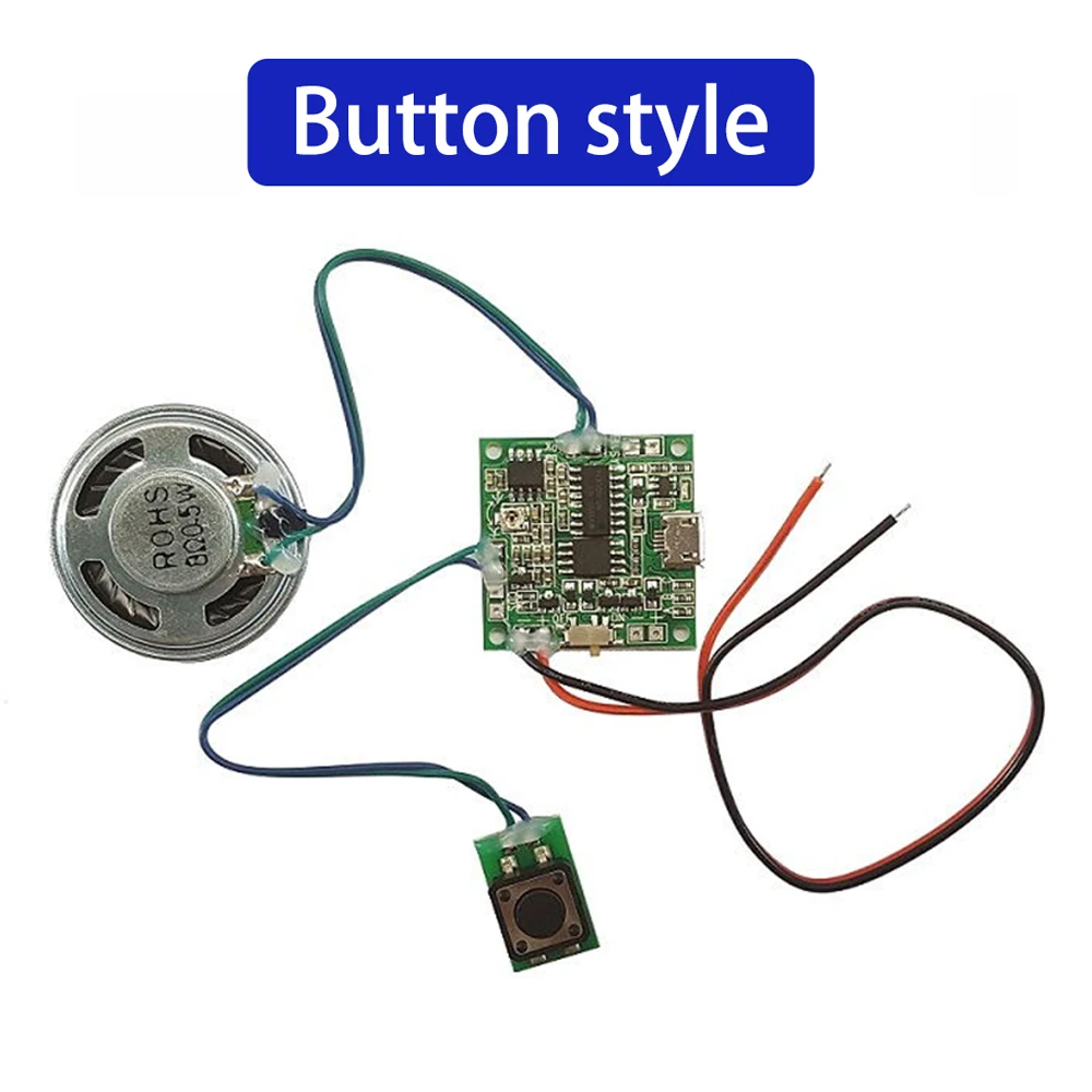 Replaceable Sound Music Module Button Control Sound Chip 8M Micro USB Voice Playback Module Volume Adjustment with speaker