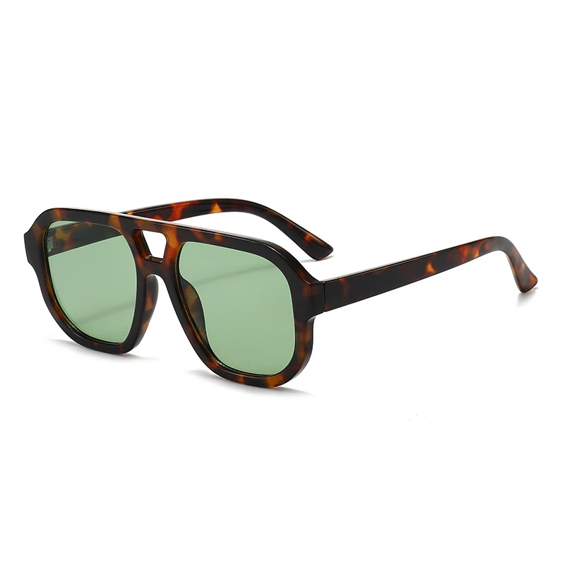 New Double Bridges Square Women Fashion Leopard Sunglasses Shades UV400 Men Retro Candy Color Shades Sun Glasses image 3