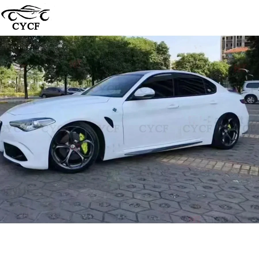 For Alfa Romeo Giulia Carbon Fiber Side Skirts Splitters Cupwings Winglets Canards Apron Bumper Side Skirts Cover Body Kit