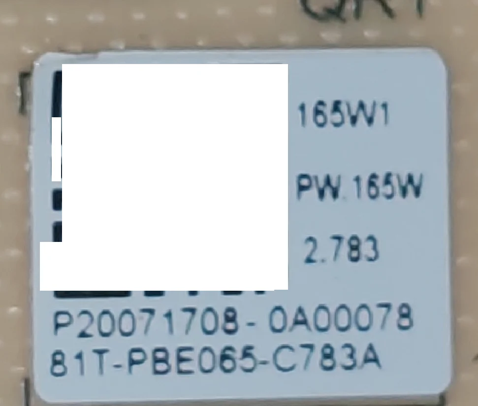 PW.165W2.783 81T-PBE065-C783A Placa de alimentación de TV LED, bien probado, foto física