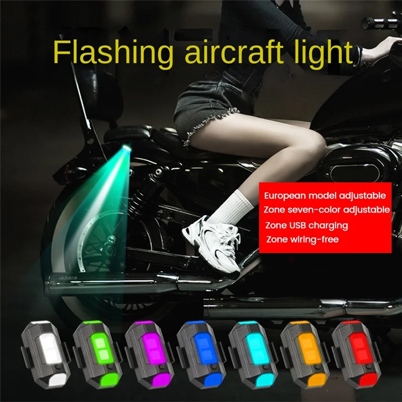 

A50P-4 Pcs 7 Colors Drone Strobe Light USB LED Anti-Collision Bike Tail Drone Night Fly Mini Signal Flashing Warning