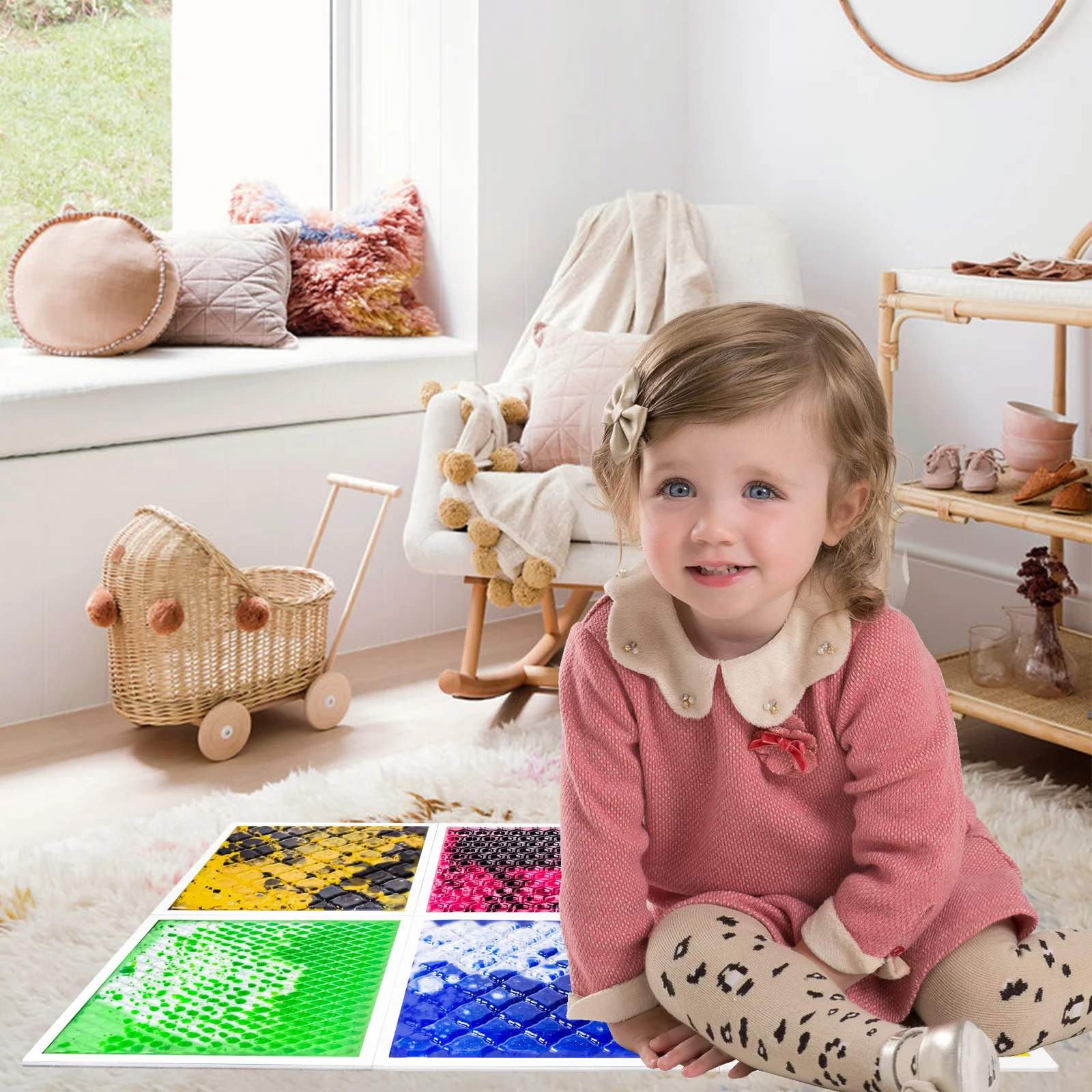 

Kids Sensory Walking Pads - Interactive Feet Tiles Mat for Boosting Sensory Toys Experience