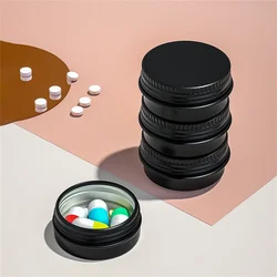 Portable Sealed Pill Boxes Sorting Vitamin Medication Organizer Drugs Candy Storage Trays Aluminum Dispensing with Covers