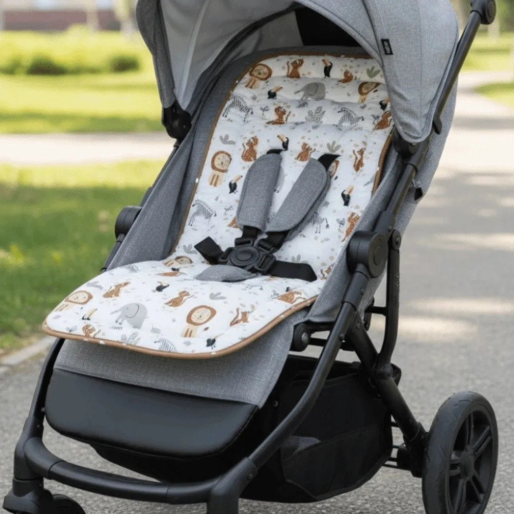 Soft Baby Stroller Cushion Comfortable Cotton Dining Chair Cotton Pad Breathable Cartoon Printed Baby Seat Cushion