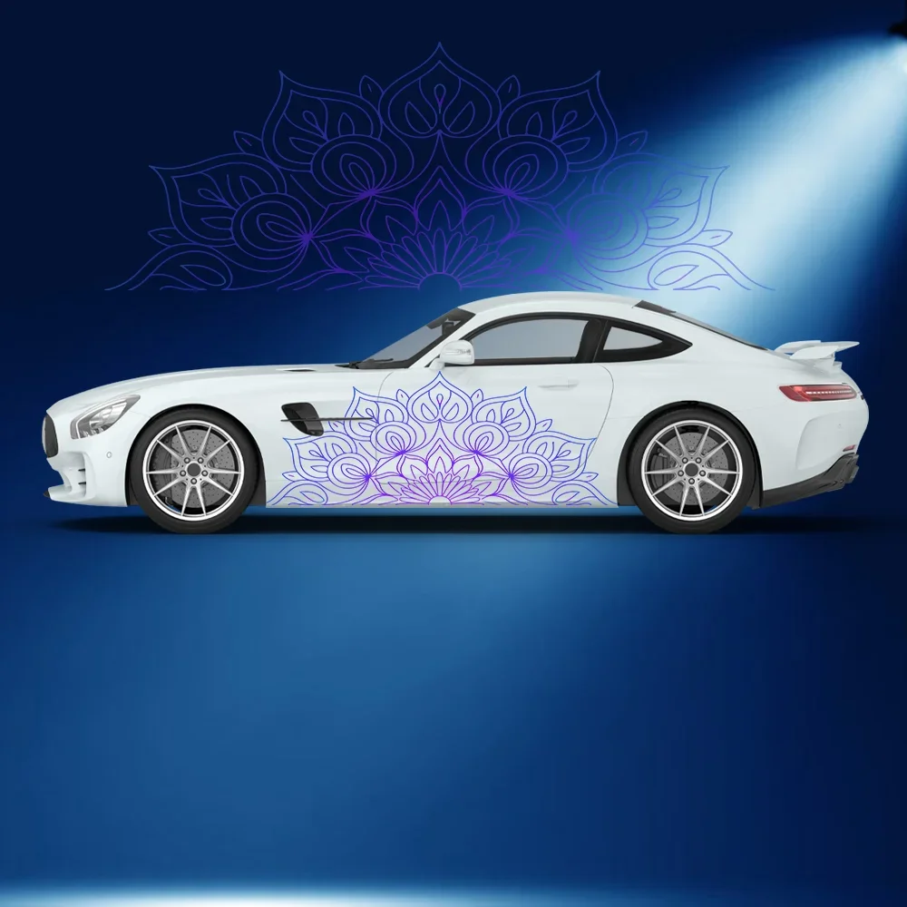 

Bohemian Mandala Lines Car Vinyl Wraps Decal Self-adhesive PVC Sticker Suitable for Trucks SUV Decoration Auto Accessories Gift