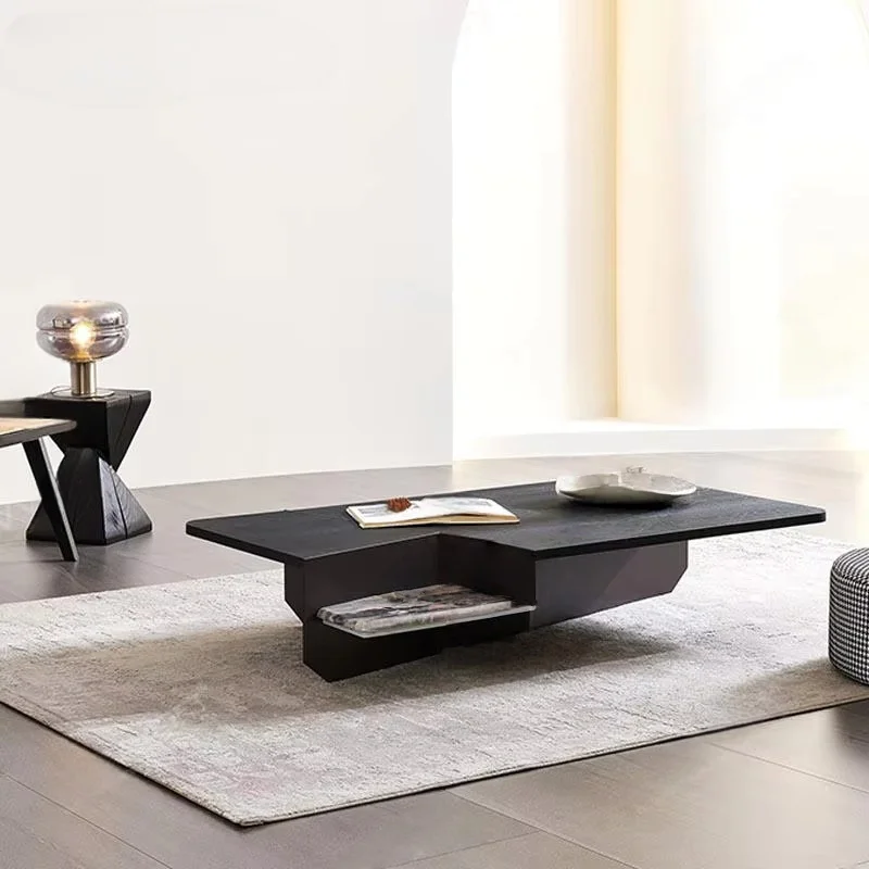 

Современный роскошный журнальный столик из углеродистой стали, ультра-минималистичный, квадратный, прямоугольный, для дома, для чаепития.