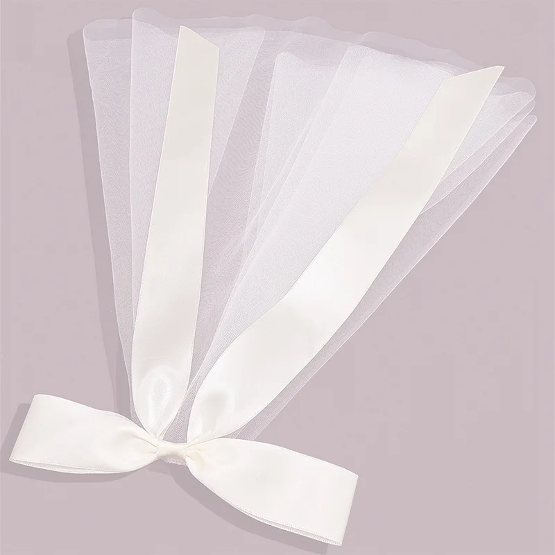 Nuovo velo da sposa con fermaglio per capelli fiocco carino velo da sposa in Tulle avorio bianco per gioielli da sposa accessori da sposa per il matrimonio