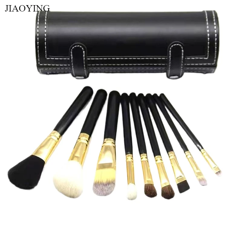 Animal Hair 9-piece Makeup Brush Set Concealer Brush Eye Shadow Lip Brush Portable Makeup Professional Makeup Brush Set