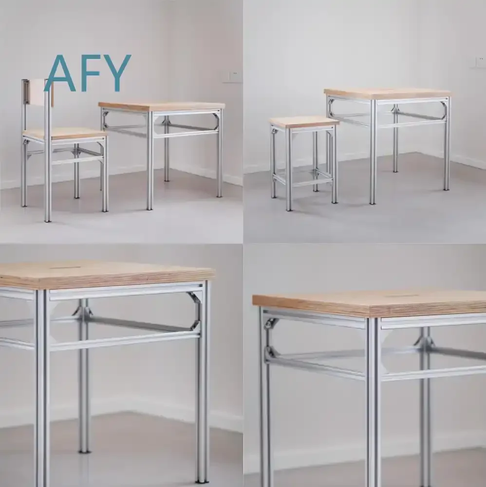Nordic Birch Wood Ocean Board Dining Table Chair Living Room Home Aluminum Profile Tea Table Coffee Table Square Desk Office