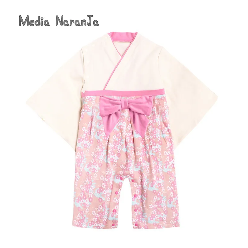 Spring Autumn winter baby long-sleeved bodysuit climbing suit Japanese girls boys toddler kimono holiday costume