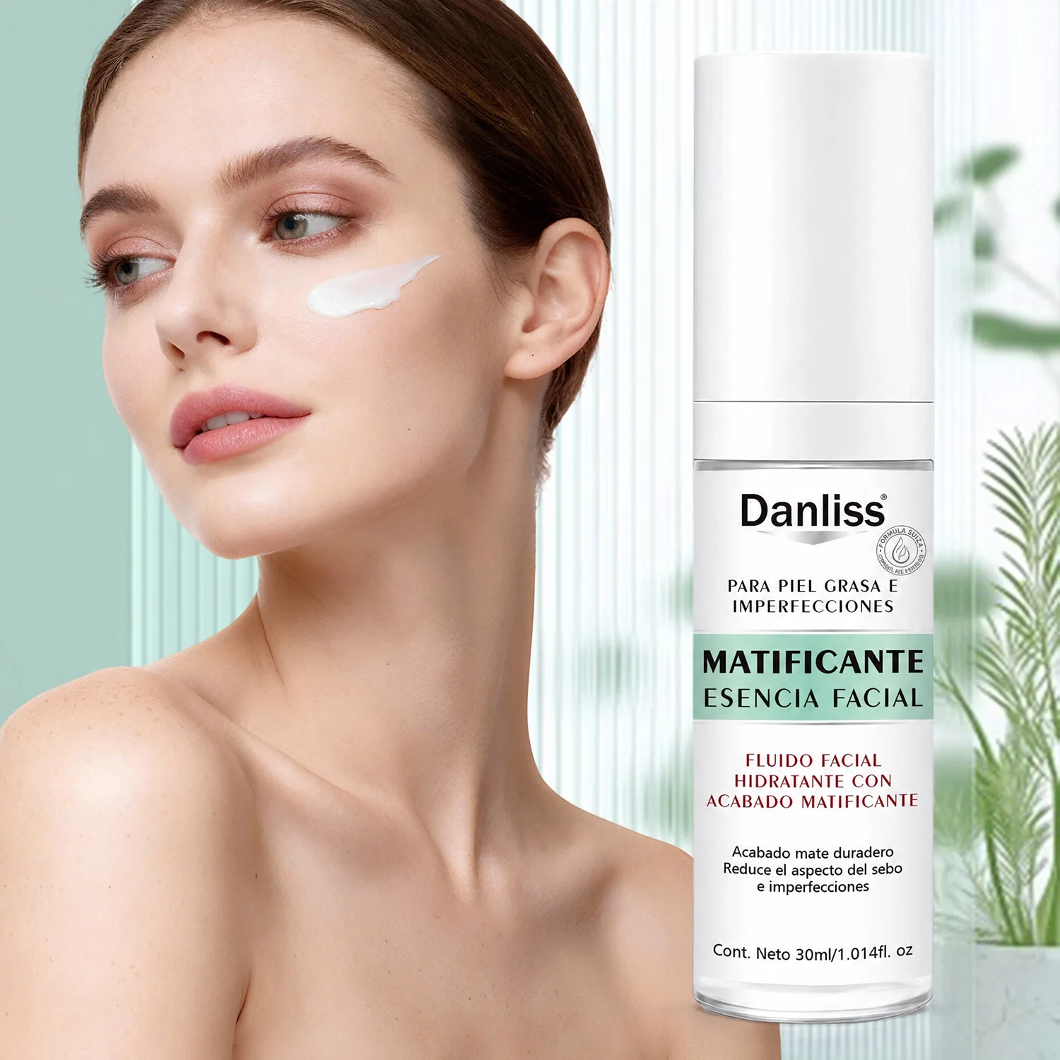Mattifying Hydrating Facial Essence Fluid, with Zinc PCA, Salicylic Acid & Carnitine, Controls Excess Oil, Refines Pores.
