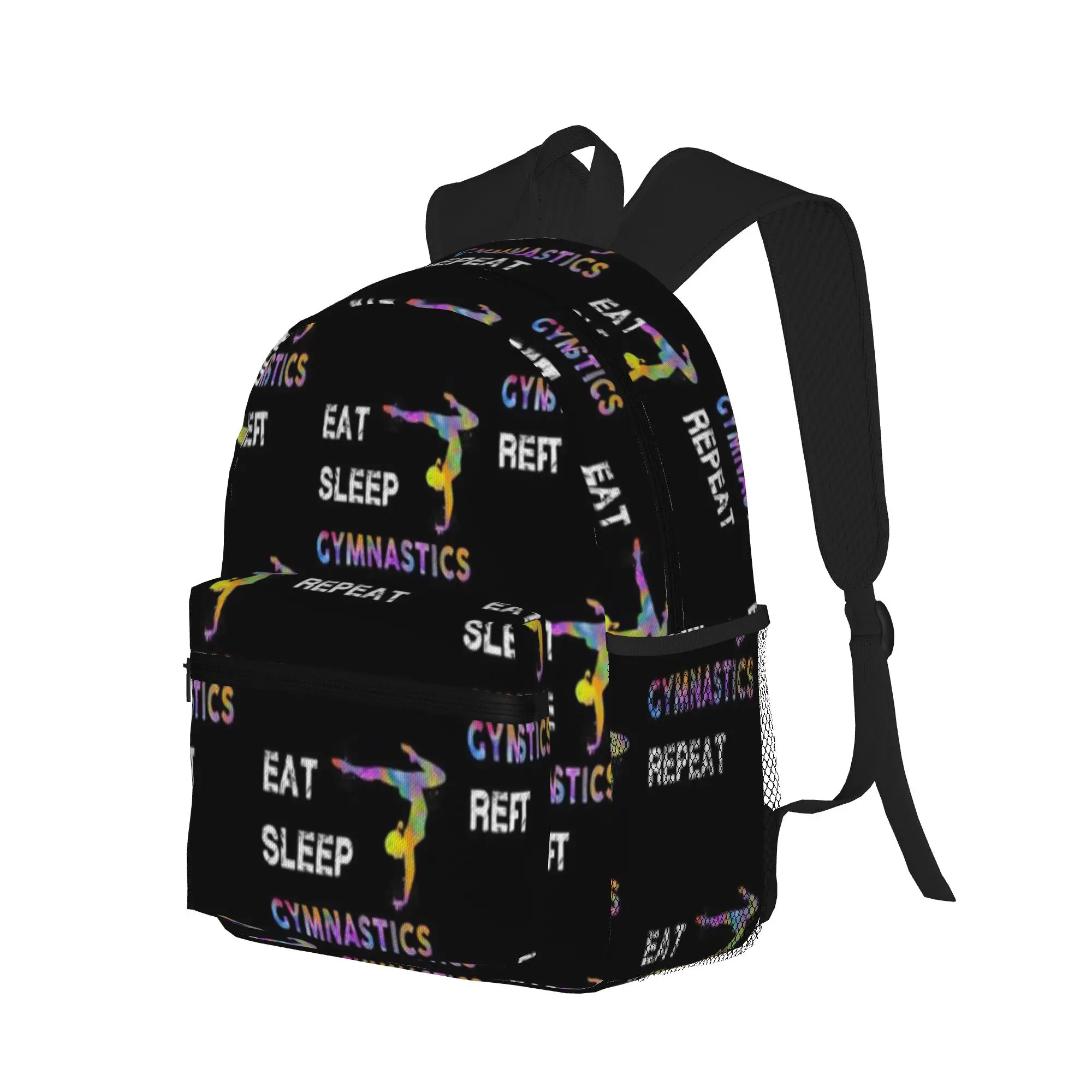 Gymnastics Watercolor Eat Sleep  Casual Backpack for Students and Adults Backpacks