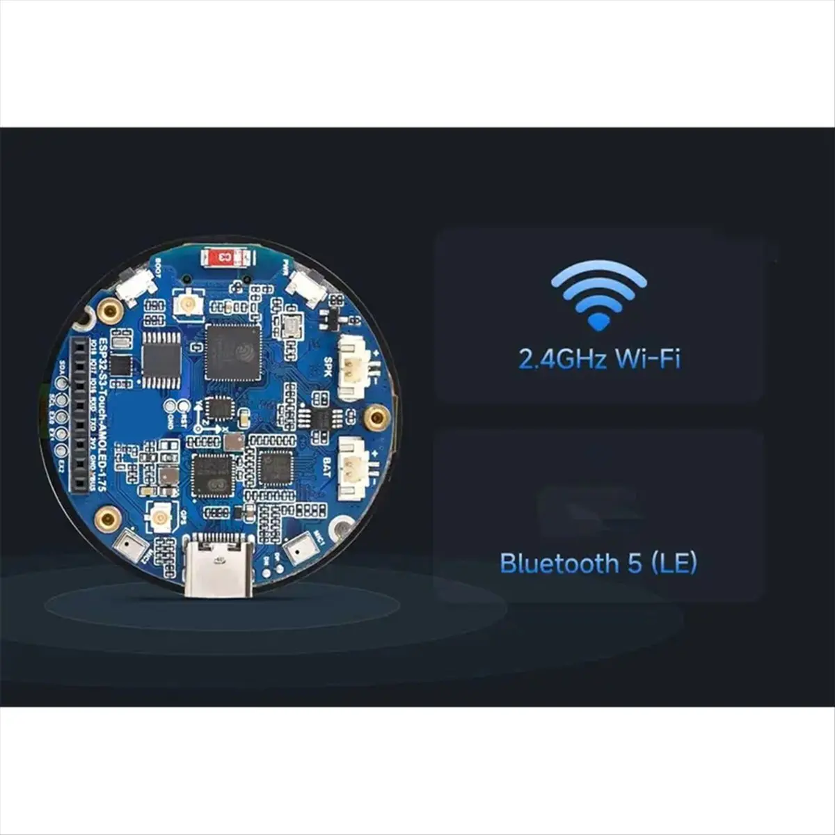 A10R ESP32 S3 Development Board 1.75 Inch AMOLED Display TouchScreen SD Slot 6-Axis Sensor for XiaoZhi AI Deepseek